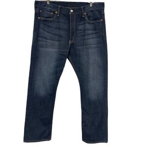 Levi's‎ 513 Dark Wash Distress Jeans 38W 30L 5-Pocket Button Closure